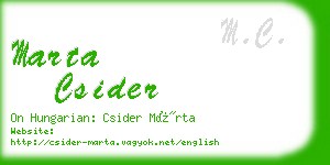 marta csider business card